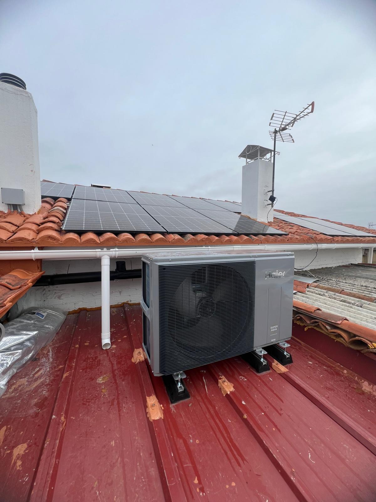 Instalación de aerotermia en tejados